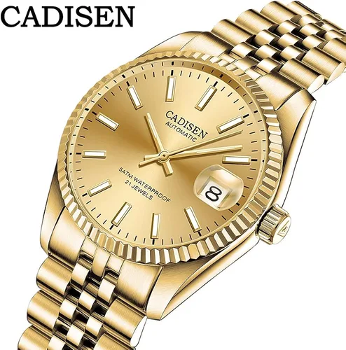 Vista 6 de CADISEN Relojes automáticos MIYOTA 8215 Reloj de pulsera impermeable para hombre 38mm