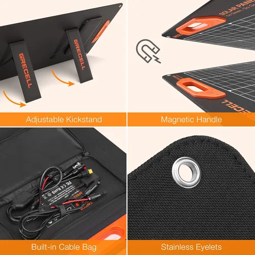 Vista 6 de el panel solar portátil 200W para el generador de la central eléctrica, flexible ultra ligero Foldable Solar Panel Kit, Lightweight