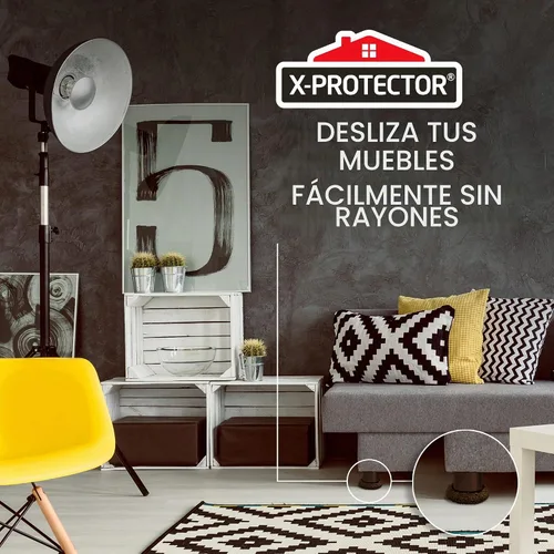 Vista 7 de Deslizadores para Muebles X-PROTECTOR - 4+4 Set 5", Multisuperficie, Marrón