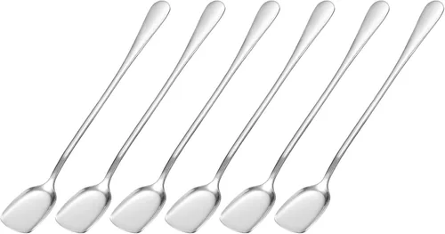Vista 10 de uxcell Juego de 6 cucharas de helado de acero inoxidable, cucharas de yogur de 7.5 pulgadas, cucharas de postre, cucharas de pastel para el hogar