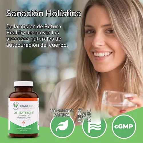 Vista 5 de Simetría de glutatión Suplemento de S-acetil glutatión Suplemento antioxidante y desintoxicante Soporte celular natural Totalmente natural