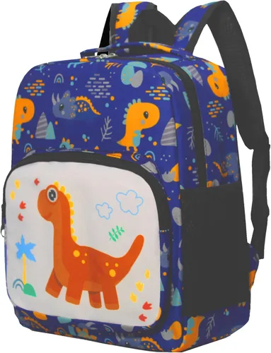 Vista 10 de Mochila de dibujos animados para niños pequeños de 3 a 4 años Dinosaurio Negro