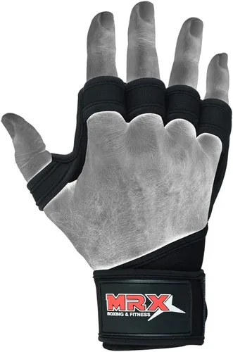 Vista 4 de MRX BOXING & FITNESS Guantes de entrenamiento para hombres y mujeres, guantes de levantamiento de pesas ventilados con muñequeras, protección