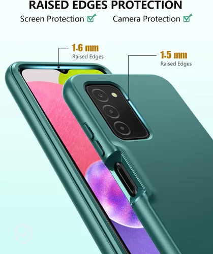 Vista 5 de Funda para teléfono Samsung Galaxy A03s: Fundas delgadas de silicona a prueba de golpes híbridas bonitas fundas protectoras - TPU duradero de doble