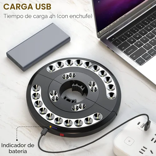 Vista 3 de Eletorot Luces para sombrilla de patio, luces recargables para exteriores para decoración de patio, luces de mesa de patio luz de poste 28 LED, 3 1