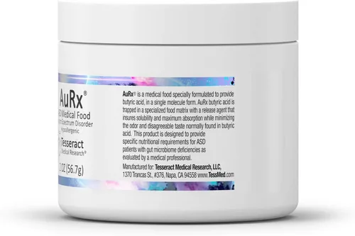 Vista 8 de AuRx Autism Spectrum Medical Food Powder para apoyar la salud intestinal, suplemento de ácido butírico estabilizado en un polvo sabroso para niños