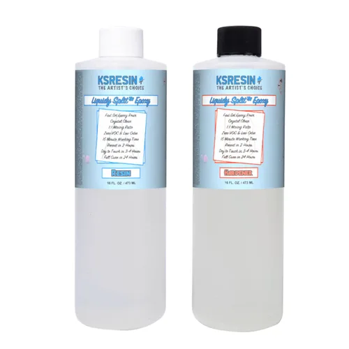 Vista 2 de KSRESIN Liquidy Split - Resina epoxi con revestimiento de secado rápido, kit de 1 galón (combinado) Fabricado en los Estados Unidos