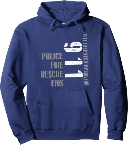 Vista 7 de 911 Dispatcher EMS EMT Police Dispatchers Operators Uniforme Sudadera con capucha Negro