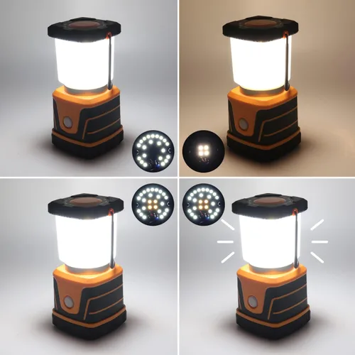 Vista 4 de Lámpara LED de campamento súper brillante de 1500 lúmenes, 4 modos de luz, reflector regulable, lámpara de emergencia alimentada por batería