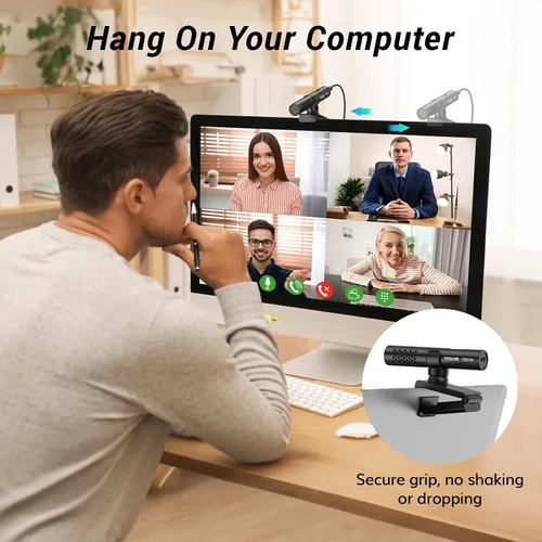 Vista 2 de TONOR Micrófono de conferencia USB para portátil, micrófono ajustable para computadora con botón de silencio e indicador LED, microfono para zoom