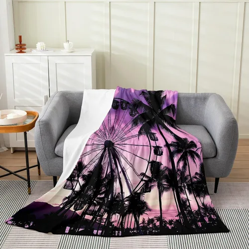 Vista 22 de Erosebridal Sketch Tree Flannel Blanket 40x50 Inch Vintage Farmhouse Fleece Blanket Grey Minimalist Mid Century Fuzzy Plush Throw French Country