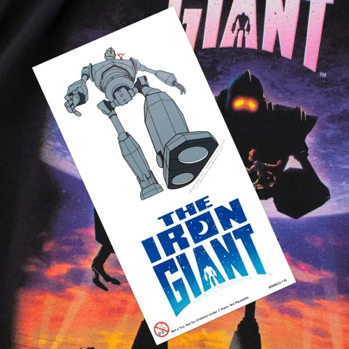 Vista 6 de El cartel gigante de hierro camiseta & pegatinas
