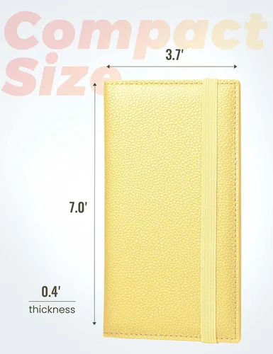 Vista 93 de Yarnic Funda para chequera personal, soporte para chequera con soporte para bolígrafo y divisor de plástico transparente integrado para cheques Rosa