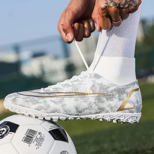 Vista 7 de Botas de fútbol para hombre zapatos de fútbol profesionales de alta calidad transpirables atléticas para interiores y exteriores