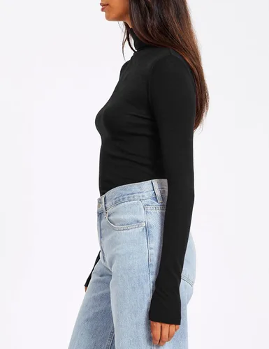 Vista 3 de SUNBS Camisas de manga larga de cuello alto para mujer, 3 piezas, cuello alto, moda de otoño, 2023, ajuste delgado, ropa interior térmica de invierno