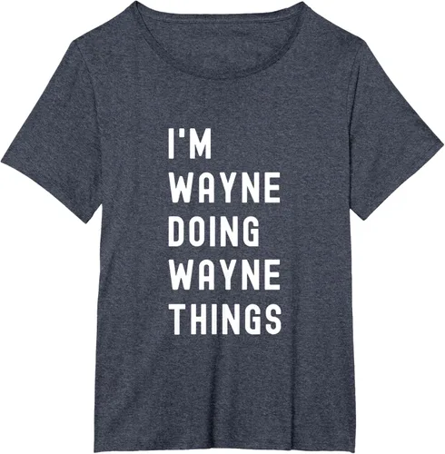 Vista 79 de Camiseta I'm Wayne Doing Wayne Things, Negro
