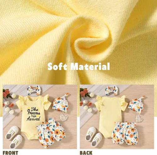 Vista 3 de Aalizzwell Conjunto de pantalones cortos para bebé recién nacido para el verano
