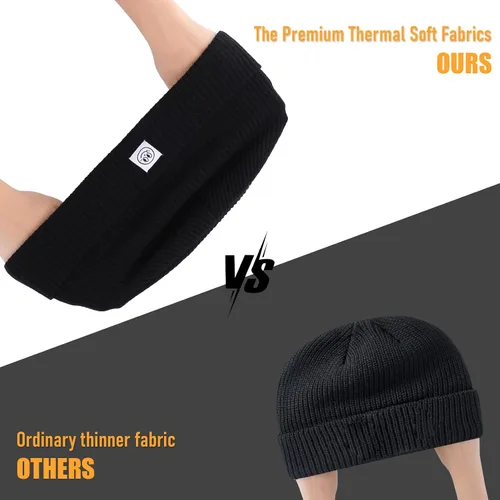 Vista 4 de Gorro para hombre con gorro de invierno con sonrisa, unisex, de punto, suave, cálido, con puños