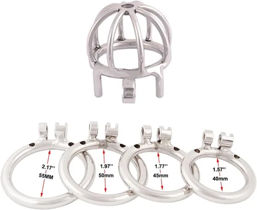 Vista 3 de TERNENCE Dispositivo de castidad masculina de metal, pequeño, acero inoxidable 304, cómodo, jaula para adultos, juguete sexual D240