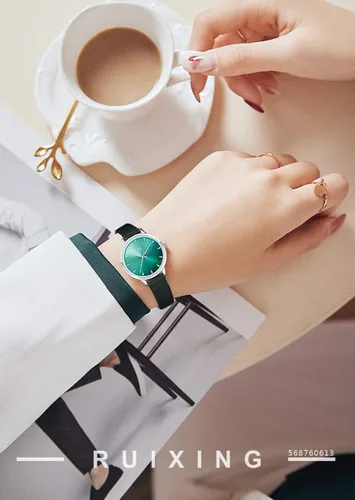 Vista 7 de SK - Reloj de pulsera para mujer, correa de piel, de cuarzo, reloj de lujo japonés de cuarzo.