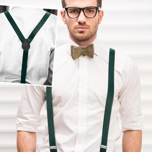 Vista 6 de Seematn 12 piezas de tirantes ajustables con espalda en Y para hombre, tirantes elásticos estilo Y, cinturones de vaquero para hombres y niños