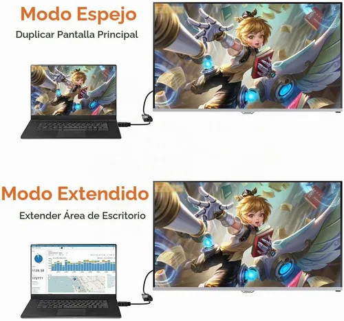 Vista 6 de ONTEN Cable HDMI a VGA. Convertidor HDMI macho a VGA macho con conector de audio de 0.138 in para TV Stick, Raspberry Pi, portátil, monitor, PC