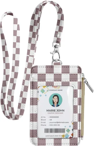Vista 10 de Bolimoss Porta credenciales y chaleco con tarjetero 2 en 1, soportes para tarjetas de crédito con cordón de cuello desmontable, cartera de cuero