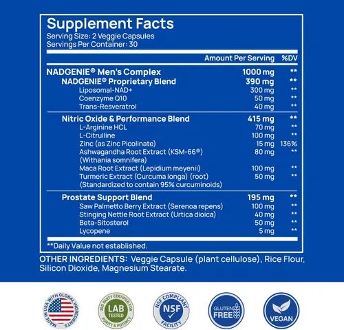 Vista 8 de Selerb Suplementos NAD+ para hombres y complejo de magnesio 18 en 1: energía celular, músculo, sueño y apoyo óseo con óxido nítrico, resveratrol