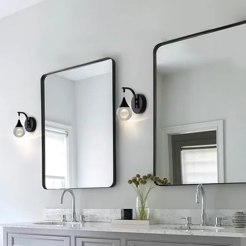 Vista 2 de Sedelan Apliques de Pared de Cristal Luna, Iluminación LED Moderna de Pared, 5W Luz de Pared Regulable para Dormitorio Cabecera Baño Sala de Estar
