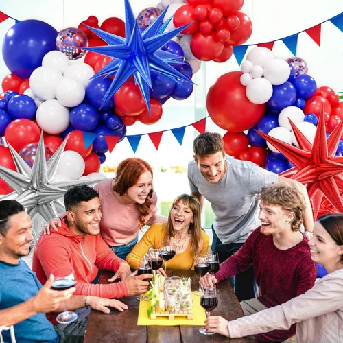 Vista 5 de Kit de arco de guirnalda de globos rojos, blancos y azules con globos