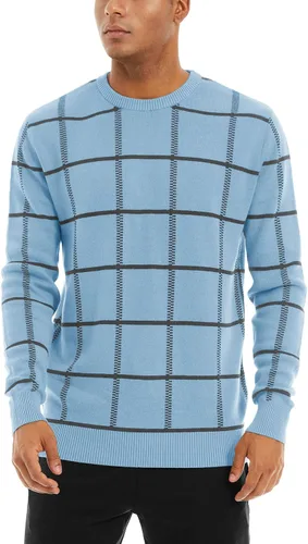 Vista 42 de MAGNIVIT Suéteres de punto de diseño básico para hombre, de algodón, suave, cuello redondo, para otoño e invierno