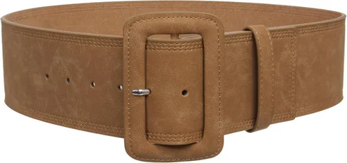 Vista 4 de Cinturón de cuero rectangular de punto de moda de cintura alta de 3 pulgadas de ancho para Negro