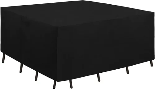 Vista 10 de Easy-Going Funda resistente 600D para muebles de patio, juego de mesa y silla rectangular al aire libre, funda impermeable para exteriores