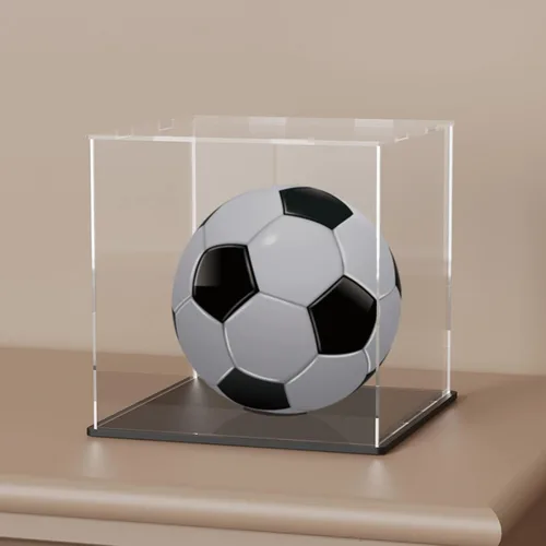 Vista 34 de Vitrina de acrílico transparente con base negra mate, vitrina premontada a prueba de polvo, caja transparente de una sola pieza para coleccionables
