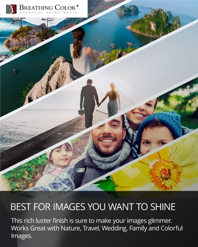 Vista 2 de Vibrance Luster - Papel para impresora fotográfica, 8.99 oz/m², acabado brillante, rollo de papel fotográfico de alta calidad en núcleo de 3
