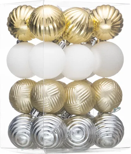 Vista 34 de Valery Madelyn - Juego de 24 adornos de Navidad para árbol de 2.36 pulgadas cobre dorado