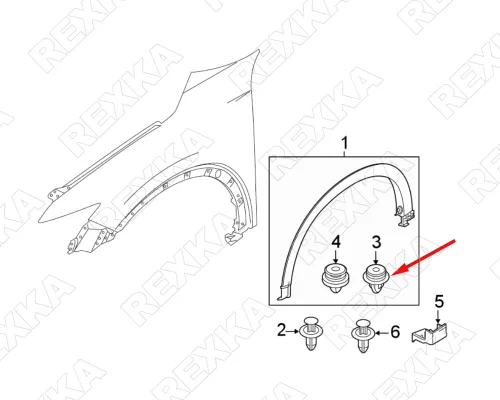 Vista 5 de Rexka Clip de retención de moldeo de apertura de rueda de 25 piezas KB8A-51-W24A compatible con Mazda 3, CX-30, CX-5