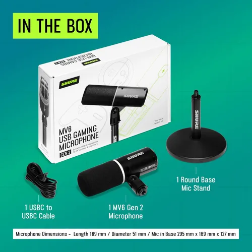 Vista 10 de Shure MV6 - Micrófono USB para juegos, transmisión y grabación