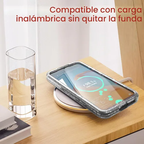 Vista 8 de Funda para Samsung Galaxy S23 FE, funda transparente con purpurina S23 Fe, funda protectora a prueba de golpes, diseñada para Samsung Galaxy S23 FE