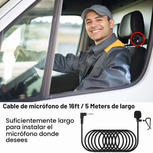 Vista 2 de Micrófono de coche de 0.1 in Micrófono de montaje externo de 16 pies