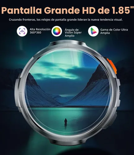 Vista 2 de LIGE Reloj inteligente con marca/respuesta de llamada, pantalla HD de 1.85 pulgadas, relojes inteligentes con batería de 730 mAh, linterna, 120