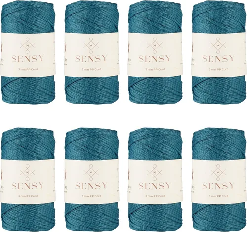 Vista 10 de Cuerda de poliéster Sensy Premium de 3 mm, 120 metros, 100% cordón de polipropileno, cuerda de macramé de 3 mm, cordón para bolsos de ganchillo