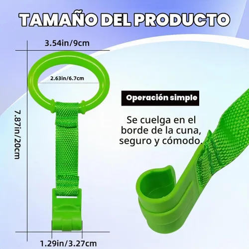 Vista 2 de 4 anillos de plástico para cuna de bebé, soporte auxiliar de ejercicios