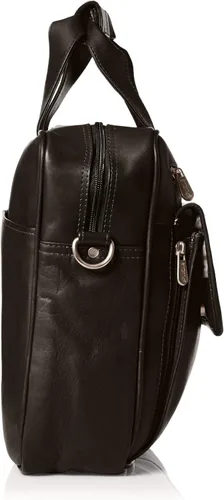 Vista 3 de Piel Leather Maletín delgado con cremallera superior, Negro -, Maletín delgado con cremallera superior