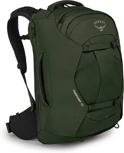 Vista 18 de Mochila de viaje Osprey Farpoint 80L para hombre, negra Negro