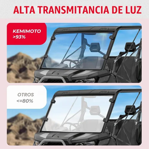 Vista 7 de KEMIMOTO Parabrisas delantero compatible con Can-Am Defender HD5/8/10