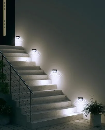 Vista 6 de Luces solares para cercas OTHWAY. Soporte de pared. Iluminación decorativa de cubierta, GY-L6-4Black, 0.26watts, 2.00 volts