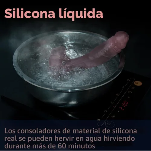 Vista 5 de Consolador realista negro de 9 pulgadas se siente como la piel, con una gran y fuerte ventosa para jugar con manos libres, juguetes sexuales