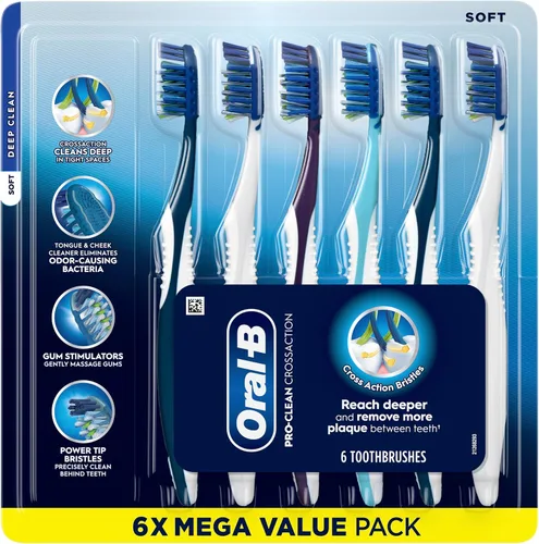 Vista 7 de Oral-B Pro Clean Cross Action - Cepillos de dientes, eliminación profunda de placa, 6