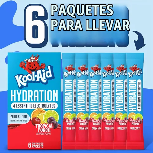 Vista 9 de Kool-Aid Jammers Hydration, 6 paquetes para llevar, ponche tropical, 1.32